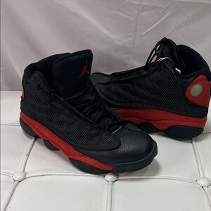 Jordan Men's Black and Red Athletic Sneakers